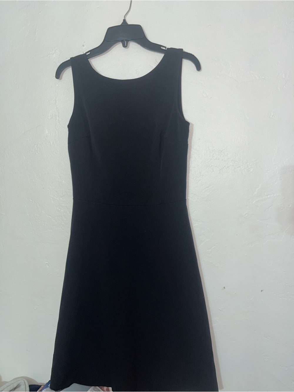 Vintage Fitted Little Black Dress Classic Black Sleeveless A-Line V Back Mini